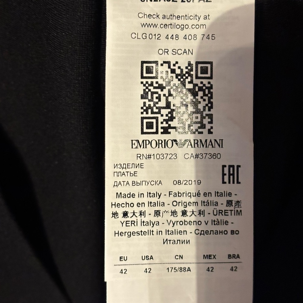 Emporio Armani Black Long Sleeve Dress - Picture 8 of 10